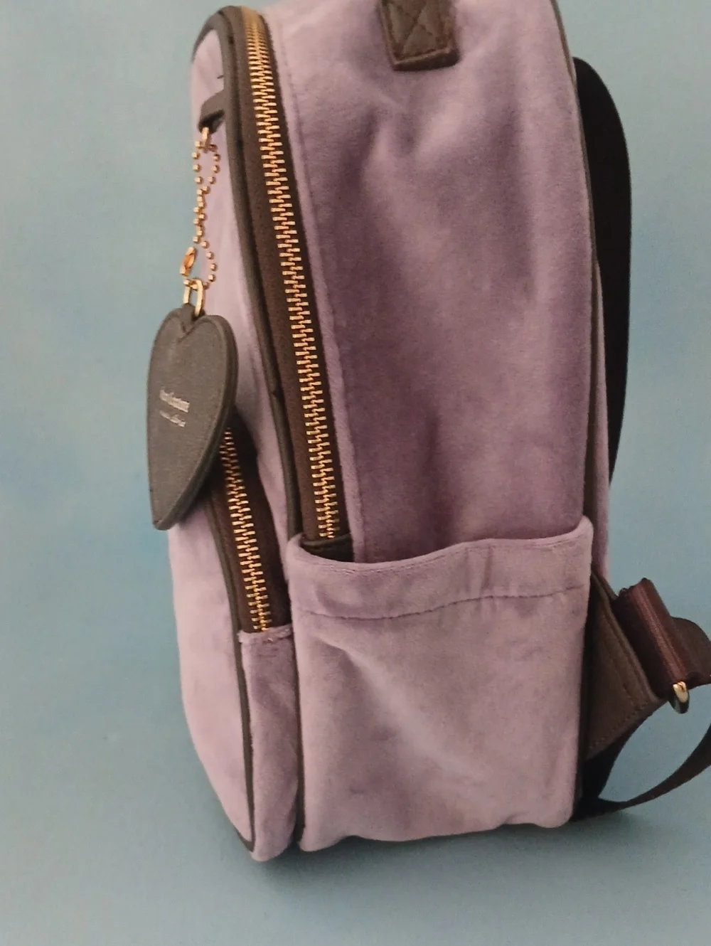 Juicy Couture Purple Velour Small Backpack with Heart Tag 12